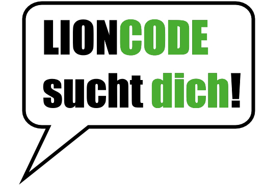 Bild mit Text 'Lioncode sucht DICH!'